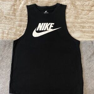 Nike Black Tank Top with White Logo